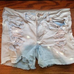 american eagan ripped jean shorts